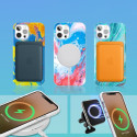 Kryt Kingxbar Watercolor pro iPhone 12 / 12 Pro – žlutomodrá