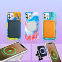 Kryt Kingxbar Watercolor pro iPhone 12 Pro Max - blue-pink
