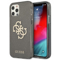 Kryt Guess Glitter 4G Big Logo iPhone 12 Pro Max - černý