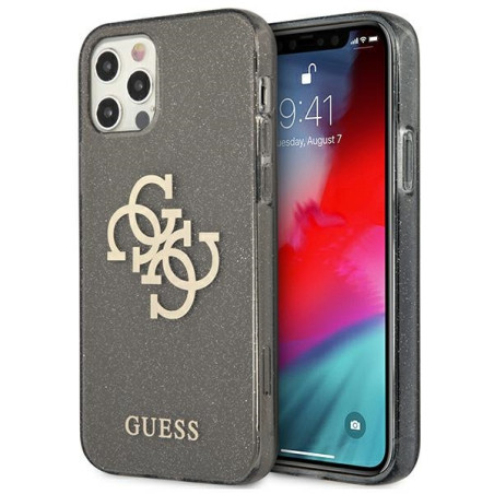 Kryt Guess Glitter 4G Big Logo iPhone 12 Pro Max - černý