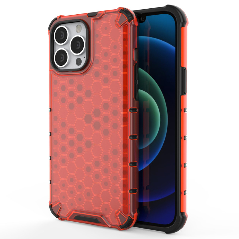 Kryt Hurtel HONEYCOMB ARMOR pro iPhone 13 Pro Max - červený