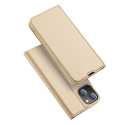 DUX DUCIS SkinPro kryt typu kniha pro iPhone 14, zlatý
