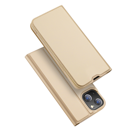 DUX DUCIS SkinPro kryt typu kniha pro iPhone 14, zlatý