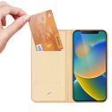 DUX DUCIS SkinPro kryt typu kniha pro iPhone 14, zlatý