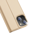 DUX DUCIS SkinPro kryt typu kniha pro iPhone 14, zlatý