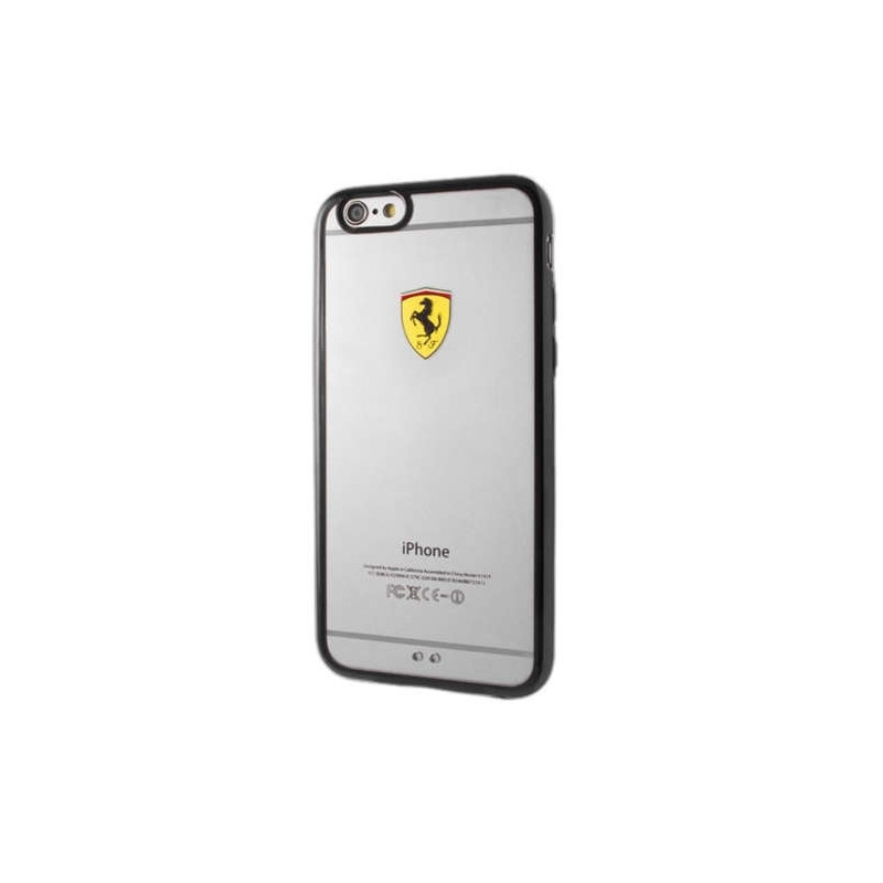 Kryt Ferrari FEHCP6LBK pro iPhone 6 / 6S Plus - racing shield transparentní černá