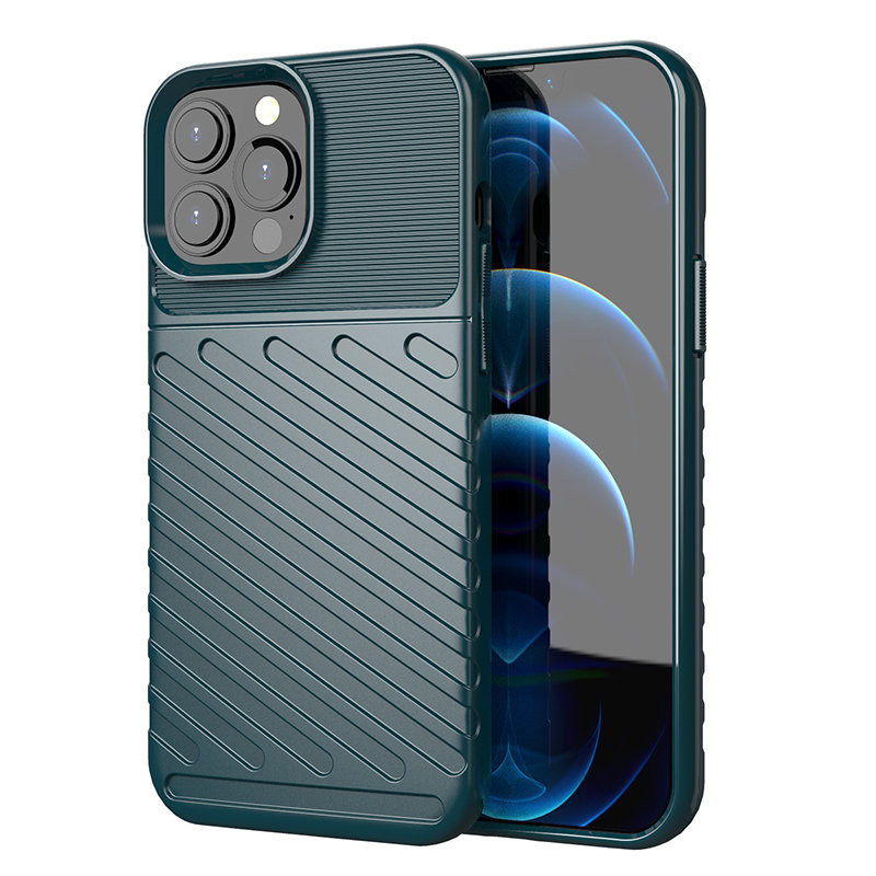 Kryt Thunder Case FLEXIBLE TOUGH RUGGED Cover TPU pro iPhone 13 Pro Max - zelená