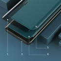 Hurtel ECO LEATHER VIEW CASE pro iPhone 13 Pro Max – modré