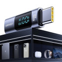 Adaptér USAMS US-SJ682 AU18 USB-C / USB-C s digitálním displejem 100W ocel/aluminium