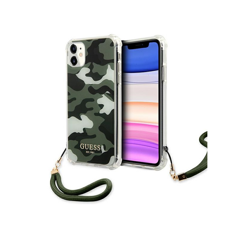 Kryt Guess GUHCN61KSARKA pro iPhone 11 - green/khaki camo