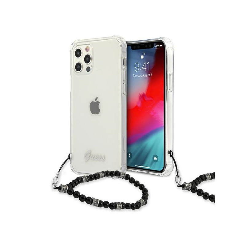 Kryt Guess GUHCP12LKPSBK pro iPhone 12 Pro Max - transparentní černý perleťový