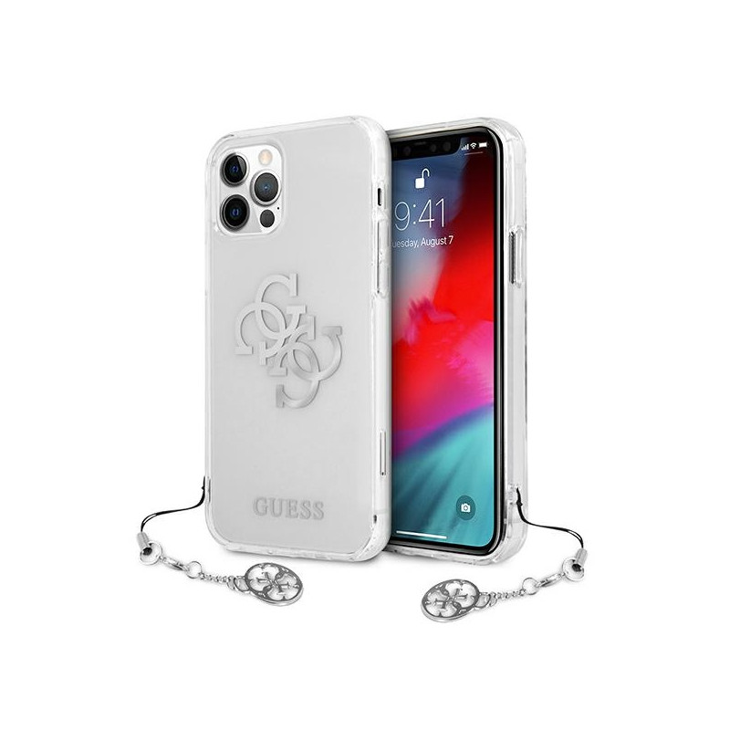 Kryt Guess GUHCP12LKS4GSI pro iPhone 12 Pro Max - transparentní stříbrná