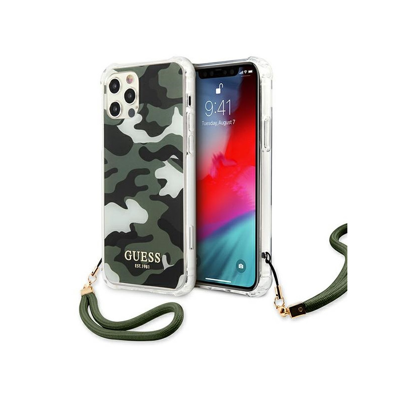 Kryt Guess GUHCP12LKSARKA pro iPhone 12 Pro Max - zelená/khaki