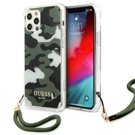 Kryt Guess GUHCP12LKSARKA iPhone 12 Pro Max - zelená/khaki