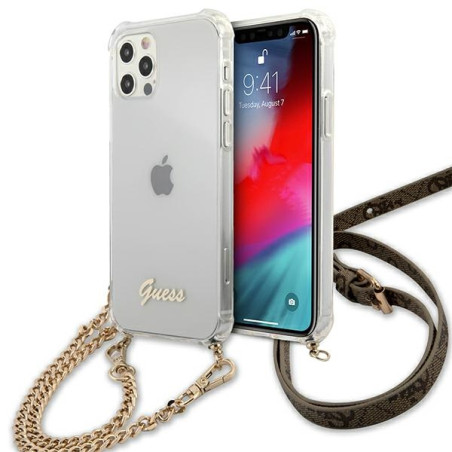 Kryt Guess 4G CHAIN pro iPhone 12/12 Pro – transparent