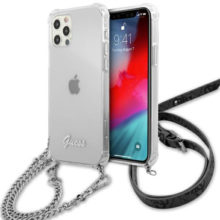 Kryt Guess 4G CHAIN pro iPhone 12/12 Pro 6.1" - transparent