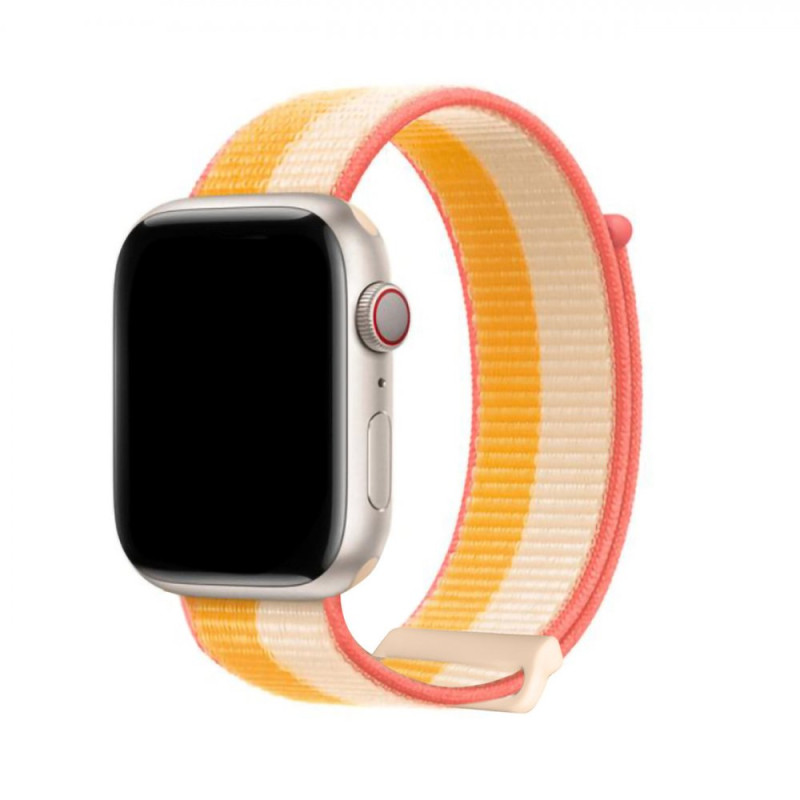 DUX DUCIS Sport Loop Textilní řemínek pro Apple Watch 42/44/45/49mm, bílo-oranžový