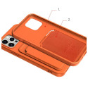 Pouzdro Hurtel Card Case Silicone Wallet iPhone 12 Pro - červené