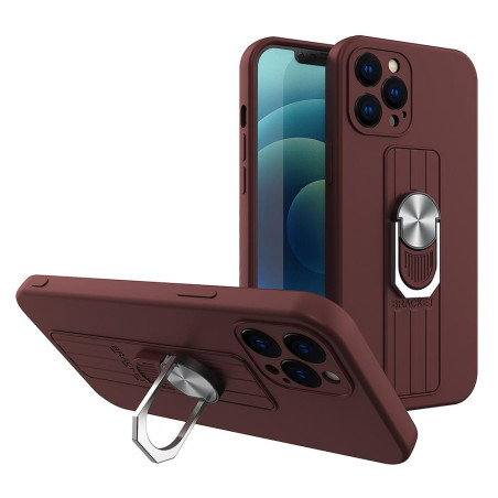 Kryt Hurtel Ring Case iPhone 13 mini - hnědý