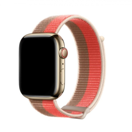 DUX DUCIS Sport Loop Textilní řemínek pro Apple Watch 42/44/45/49mm, hnědo-růžový