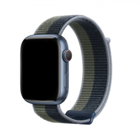 DUX DUCIS Sport Loop Textilní řemínek pro Apple Watch 42/44/45/49mm, khaki-tmavě modrý