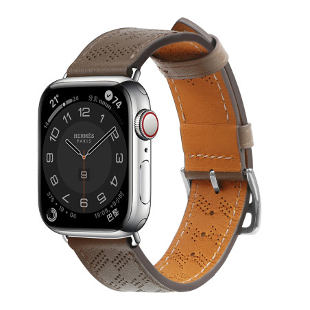Řemínek Hurtel Strap Leather pro Apple Watch 38/40/41 mm - tmavě hn