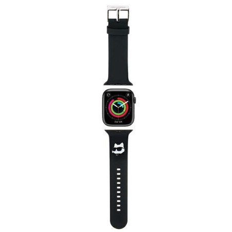Řemínek Karl Lagerfeld 3D Rubber Choupette pro Apple Watch - černý