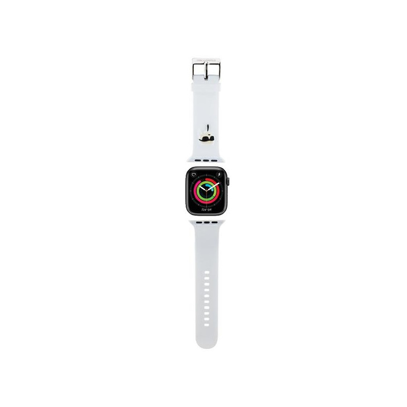 Řemínek Karl Lagerfeld 3D RUBBER KARL HEAD pro Apple Watch 38/40/41mm - bílý