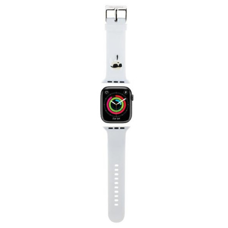 Řemínek Karl Lagerfeld 3D RUBBER Karl Head pro Apple Watch - bílý