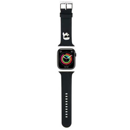 Řemínek Karl Lagerfeld 3D Rubber Karl Head pro Apple Watch - černý