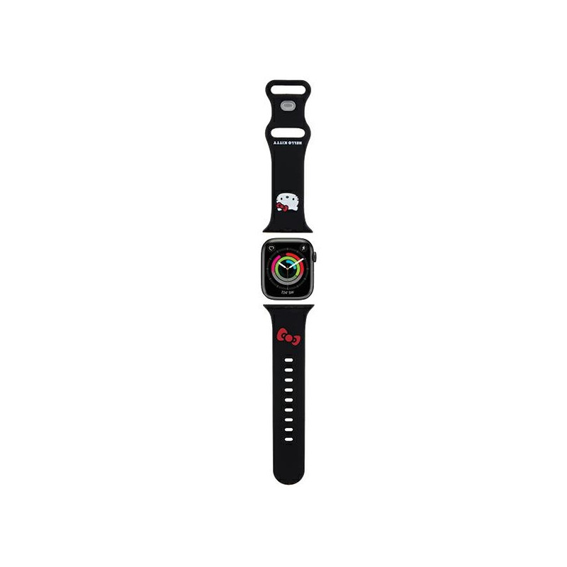 Řemínek Hello Kitty SILICONE KITTY HEAD pro Apple Watch 38/40/41mm - černý