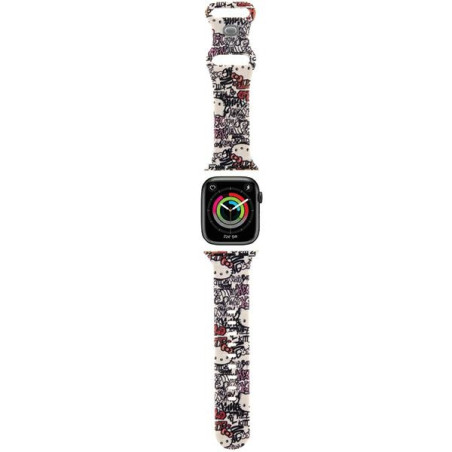 Řemínek Hello Kitty Graffiti pro Apple Watch 38/40/41mm - beige