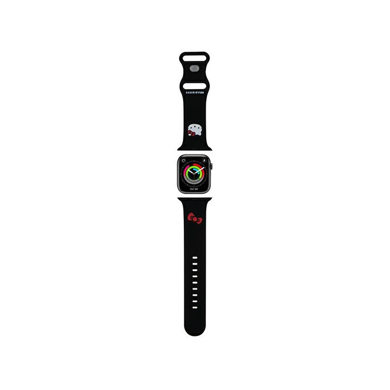 Řemínek Hello Kitty pro Apple Watch 42/44/45/49mm - černý