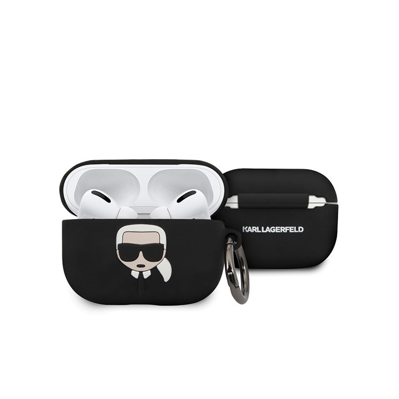 Pouzdro Karl Lagerfeld KLACAPSILGLBK pro AirPods Pro - black/black