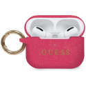 Kryt Guess Silicone Glitter pro AirPods Pro - růžový glitter