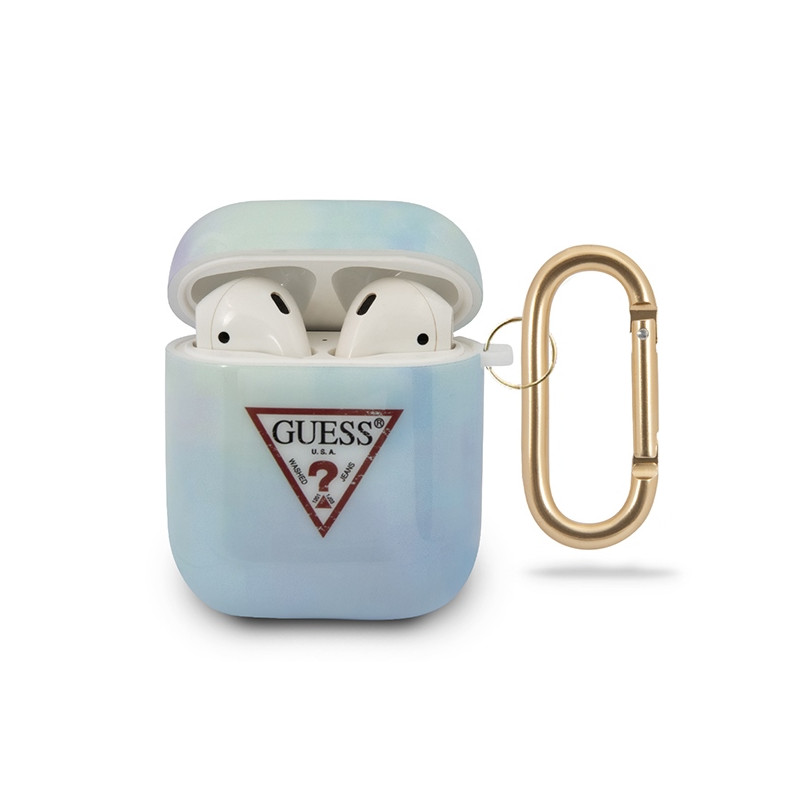 Pouzdro Guess GUACA2TPUMCGC02 pro AirPods - modrá (Tie & Dye)