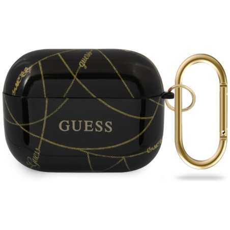 Kryt Guess Gold Chain Collection pro AirPods Pro black/black