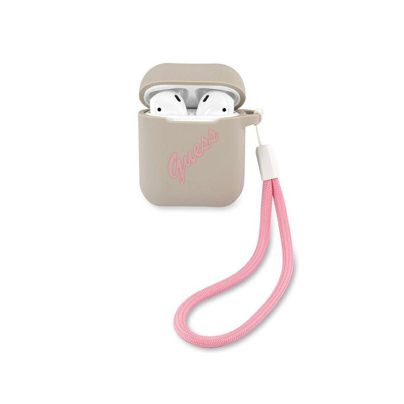 Ochranné pouzdro Guess GUACA2LSVSGP pro AirPods - šedá/růžová