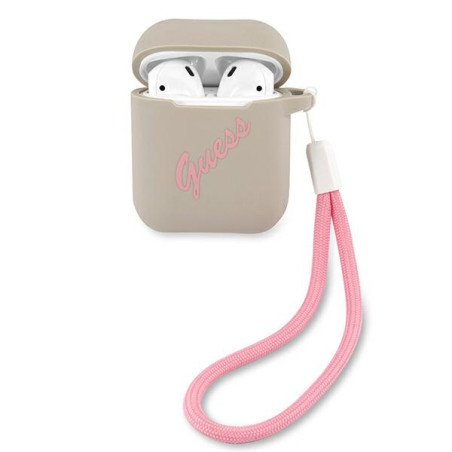 Ochranné pouzdro Guess GUACA2LSVSGP pro AirPods - šedá/růžová