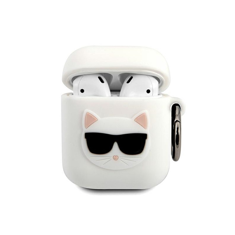 Pouzdro Karl Lagerfeld CHOUPETTE pro AirPods 1/2 - white