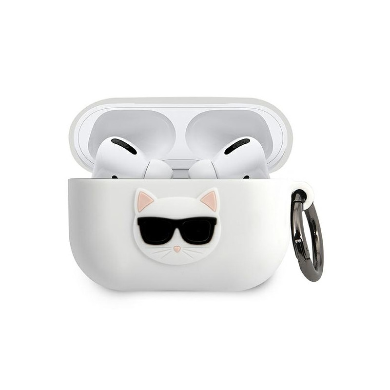 Pouzdro Karl Lagerfeld KLACAPSILCHWH pro AirPods Pro - bílá