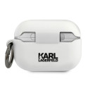 Pouzdro Karl Lagerfeld Choupette Silicone pro AirPods Pro - bílá