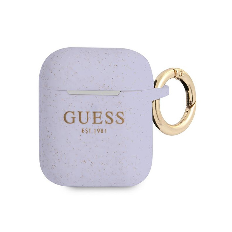 Kryt Guess GUA2SGGEU pro AirPods 1/2 - fialová (glitter)