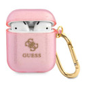 Kryt Guess GUA2UCG4GP pro Apple AirPods 1/2 Gen. - růžová glitter