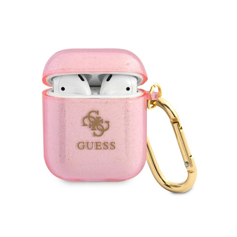 Kryt Guess GUA2UCG4GP pro Apple AirPods 1/2 Gen. - růžová (pink) glitter