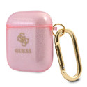 Kryt Guess GUA2UCG4GP pro Apple AirPods 1/2 Gen. - růžová glitter