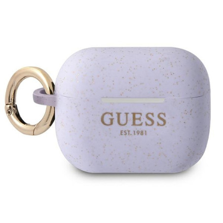 Pouzdro Guess GUAPSGGEU pro AirPods Pro - fialová glitter