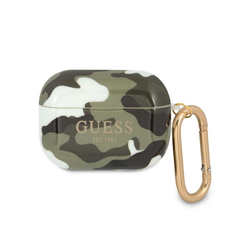 Pouzdro Guess GUAPUCAMA pro AirPods Pro - zelená/khaki (camouflage)