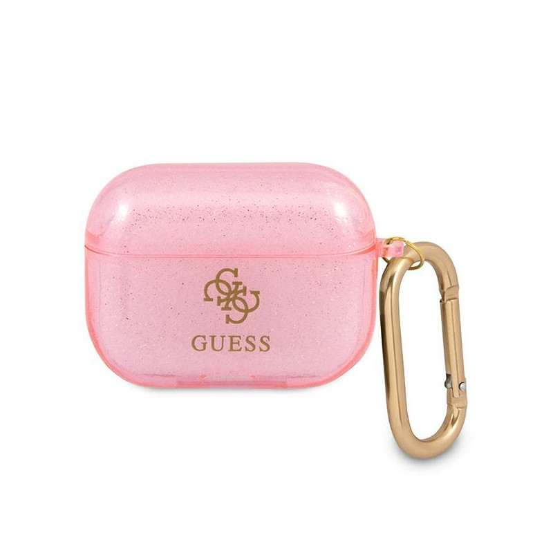 Kryt GUESS GUAPUCG4GP pro AirPods Pro - růžový/růžový Glitter