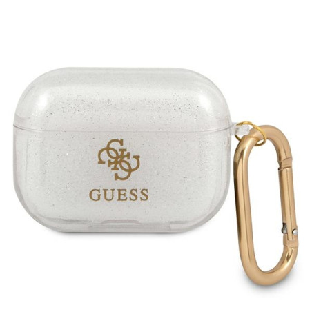 Kryt GUESS GUAPUCG4GT pro AirPods Pro - transparentní glitter